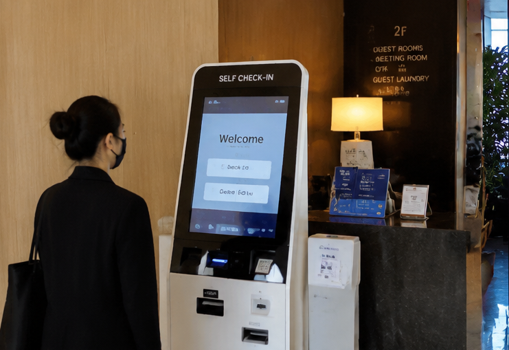 Aonkiosk hotel self check-in kiosk