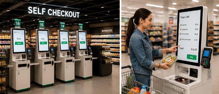 retail self checkout kiosk