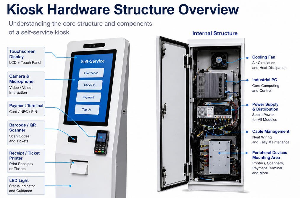 self-service kiosk hardware structure overview