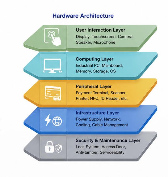 internal components of a self-service kiosk