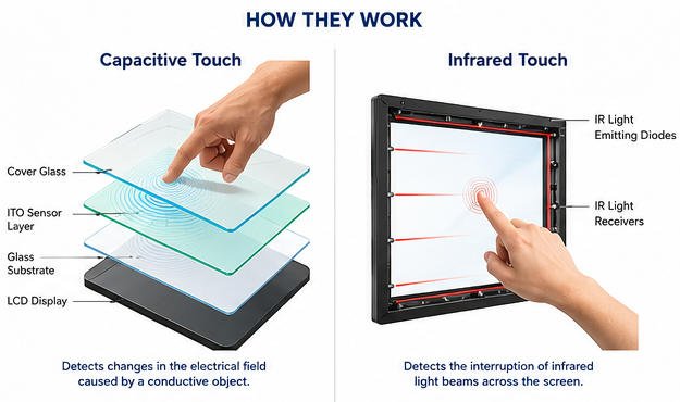 Commercial kiosk touchscreen technology chart