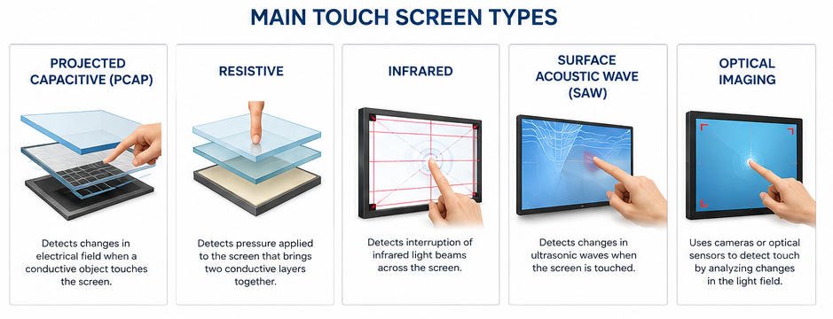 Main Touch Screen Types Used in Kiosks