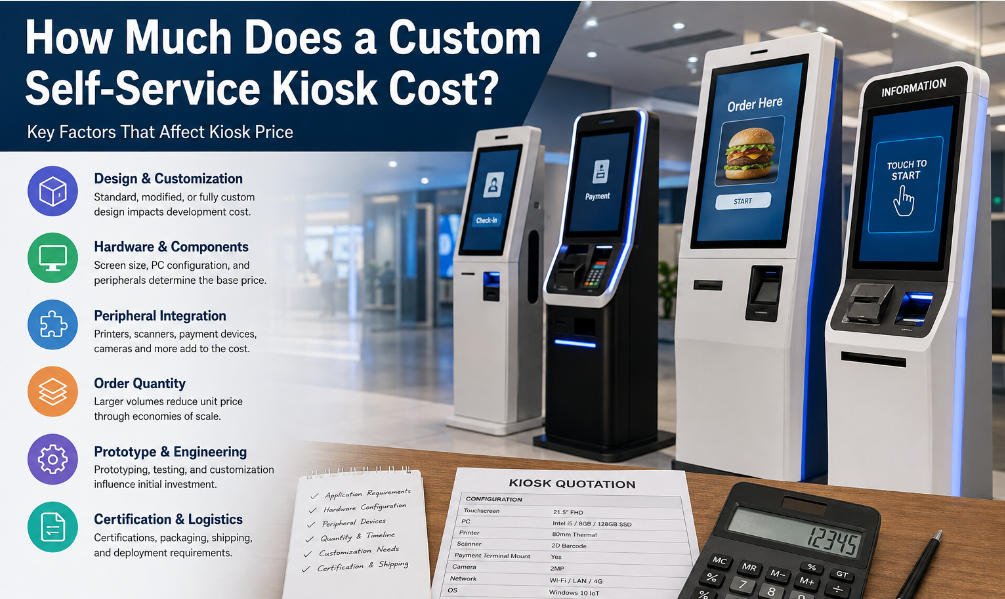 custom self service kiosk cost